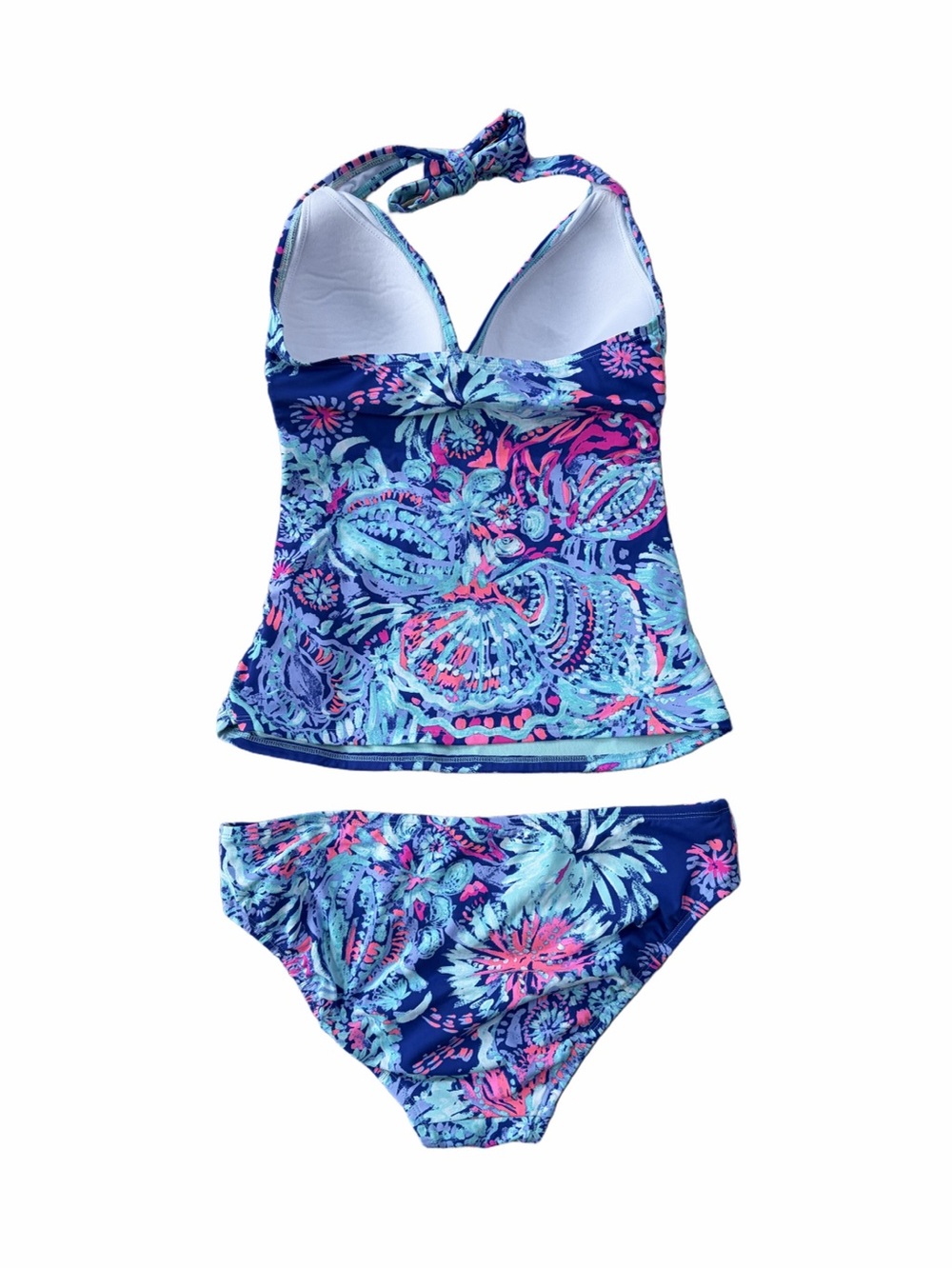 Lilly Pulitzer Top Size 4 Bottom Size 6 Twilight Blue Tankini Two Piece Swimsuit - Picture 2 of 9